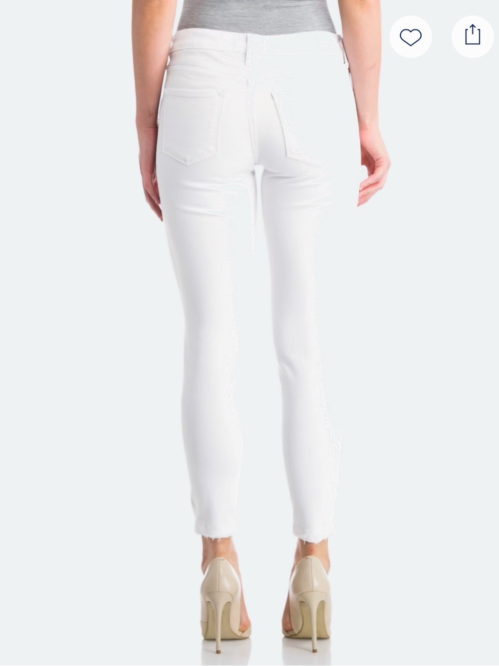 Just USA Teagan White Distressed Scissor Hem Skinny Jeans, size 27